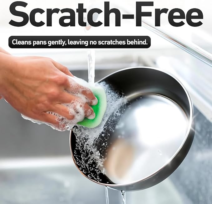 Casanero 6-Pack Silicone Scrubbing Sponges, Heavy-Duty, Non-Scratch | Reusable, Odor-Free, Multi-Purpose Cleaning for Dishes, Non-Stick, Countertops