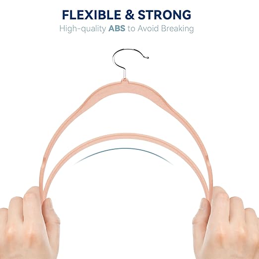 Premium Velvet Hangers 60 Pack, Non Slip Clothes Felt Hanger Heavy Duty for Coat, Premium Slim Space Saving Suit Hangers for Closet Organizer, 360° Rotating Silver Hook