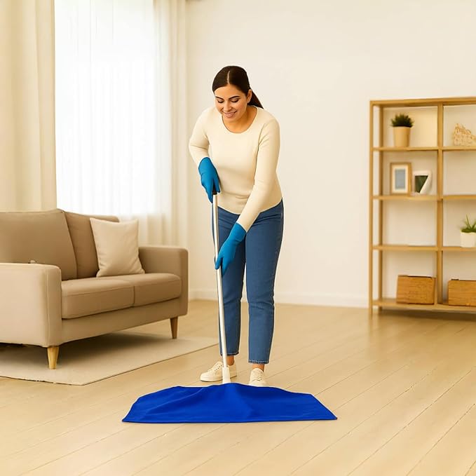4Pcs Extra Large Microfiber Cleaning Cloths – 30x20 in Mop Towels for Floor Cleaning, Reusable, Lint-Free Floor Rags, Color-Coded, pano de Chao, trapos para trapear(4,Blue)