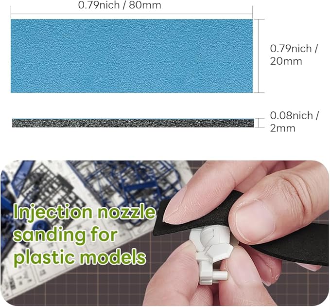 stedi Sanding Sponge for Model Gundam Building, Hobby Model Tools Hand Sanding Block Waterproof Wet Dry Reuse 400 to 1200 Grit Sandpaper, 30 Sheets