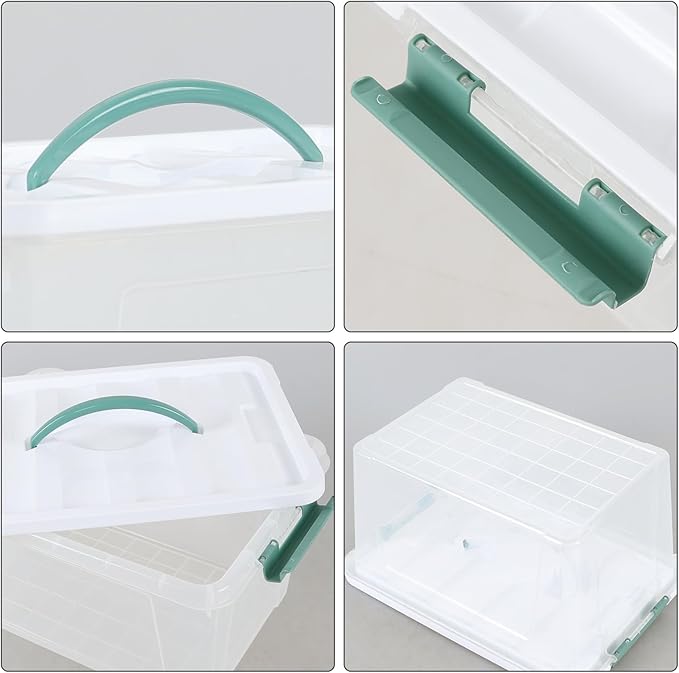 Saedy 14 Quart Plastic Storage Bin with Lid, 6 Packs Clear Latching Container Box