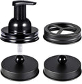 Mason Jar Bathroom Accessories Set(4pcs)- Jars Not Included - Foaming Soap Dispenser,Toothbrush Holder, and Apothecary Storage Jars Lids -Rustic Farmhouse Decor,Black