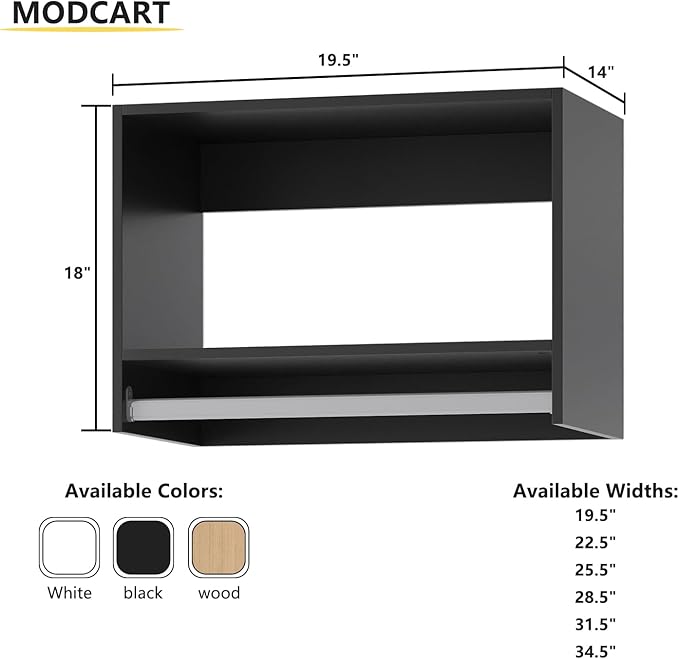 Tall Hanging Closet Unit, Modular Closet System, Wood Closet System Organizer with Storage for Walk in Closets, Clothing Rack Wardrobe Closet for Hanging Clothes, Bedroom, Black, 19.5" W