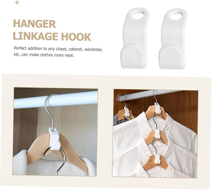 Cabilock 120pcs Non Slip Clothes Hook for Closet Organization Space Saving Hanger Connectors for Neat and Tidy Wardrobe Arrangement