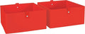 RiverRidge Kids 2pc Folding Storage Bins Set - 10.5” Bin Organizers with Handles - Red Closet Organizers and Storage for Toys, Games, Shoes - Foldable Cube Storage Organizer Bins for Playroom, Nursery