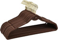 Heavy Duty Velvet Hangers with Cascade Hook, Durable, 360 Degree Rotatable Hook (30, Brown)