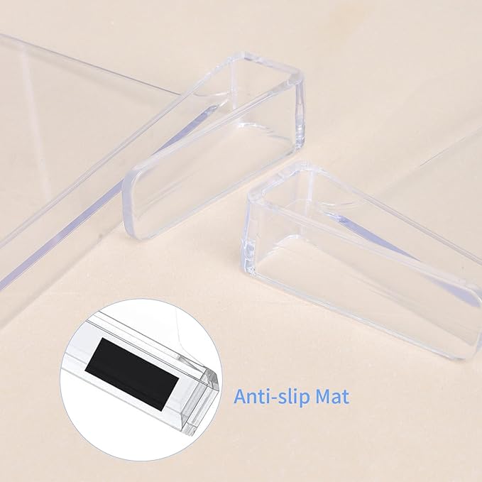 FQDAYANM Adjustable Closet Shelf Dividers 8 Pack - Acrylic Vertical Organizer for Cabinets, Kitchen, Pantry (Clear)