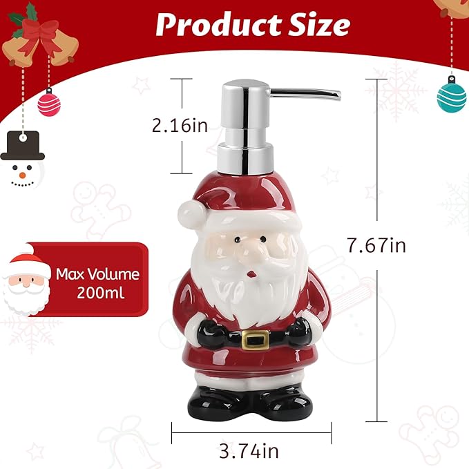 Soap Dispenser 2 Pack Red Ceramic Hand and Dish Soap Dispenser for Kitchen Bathroom