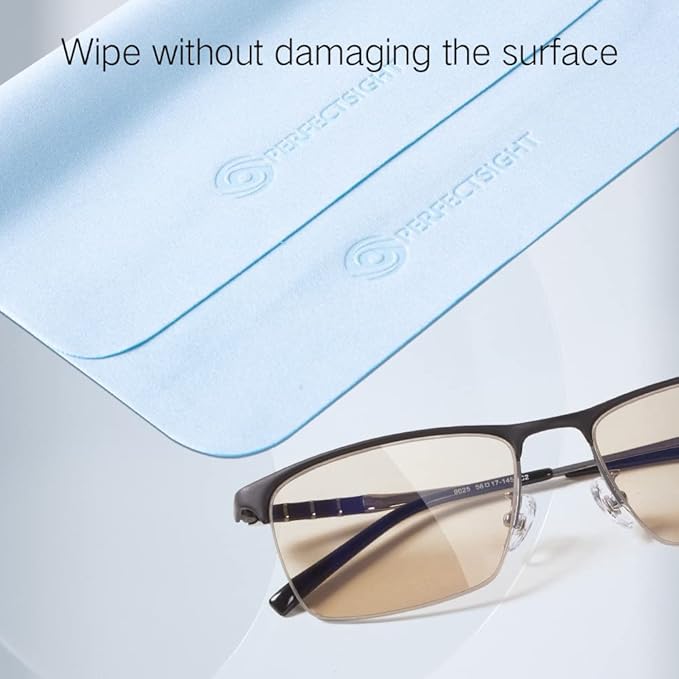 PERFECTSIGHT Microfiber Cleaning Cloth | Eyeglass Lens Cleaner [6 Pack, 5.7x6.7 Inch] Glasses, Phone, Camera, Computer Screen Cleaning | Safe for All Coated Lenses (Blue)