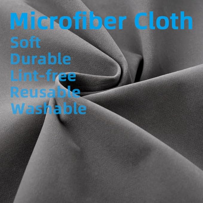 6 Pack Microfiber Gun Cleaning Cloth, 12"x12" Lint Free Gun Cleaning Rags, Reusable Microsuede Cleaning/Polishing Wipes Towels for Firearms, Knives and Scopes (Gray)
