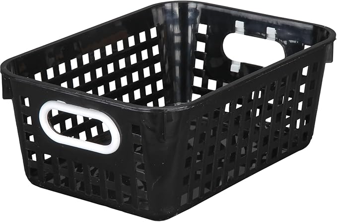 Really Good Stuff Neon Pop 6-Pack Medium Book Baskets - Durable Plastic Paper Storage Bins with Handles for Classroom Library - Storage for Classroom Organization - Vibrant Neon Colors
