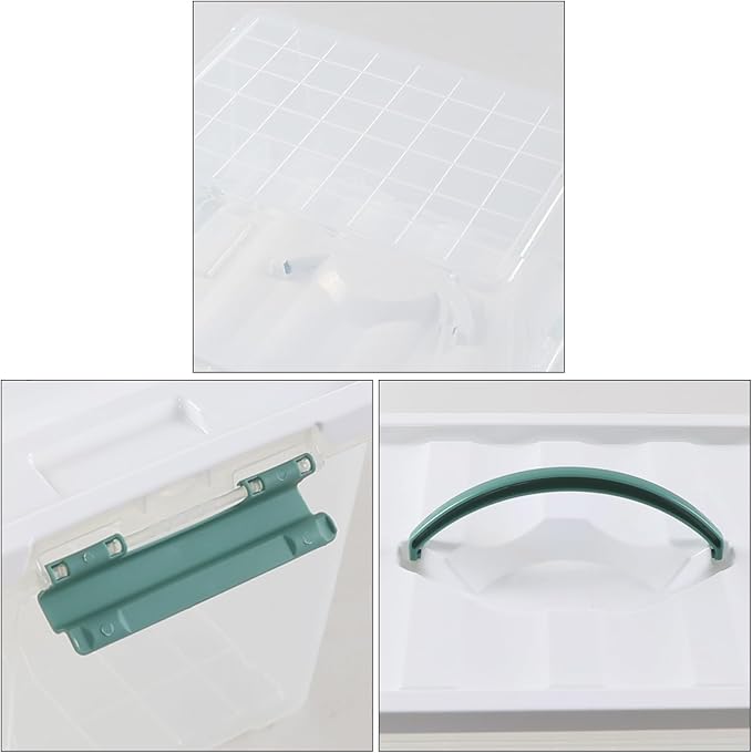 Zerdyne 6-Pack Clear Storage Latch Bins, 14 L Plastic Storage Boxes with Lid