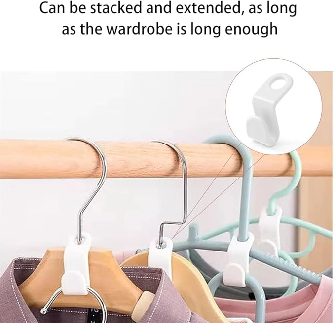 Meafeng 4 Color Hangers Hooks 100pcs Closet Organizer Space-Saving Stackable Hangers for Closet
