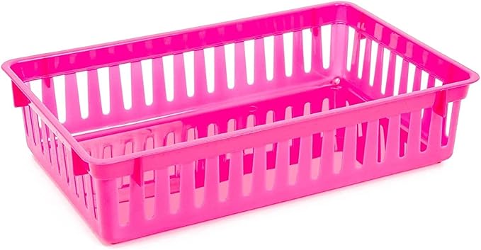 Bright Creations 8-Pack Plastic Bins - 10.25 x 6.5 x 2.3 In, Multicolor Classroom Bins - Storage Baskets for Organizing Shelves, Arts & Crafts, Toys