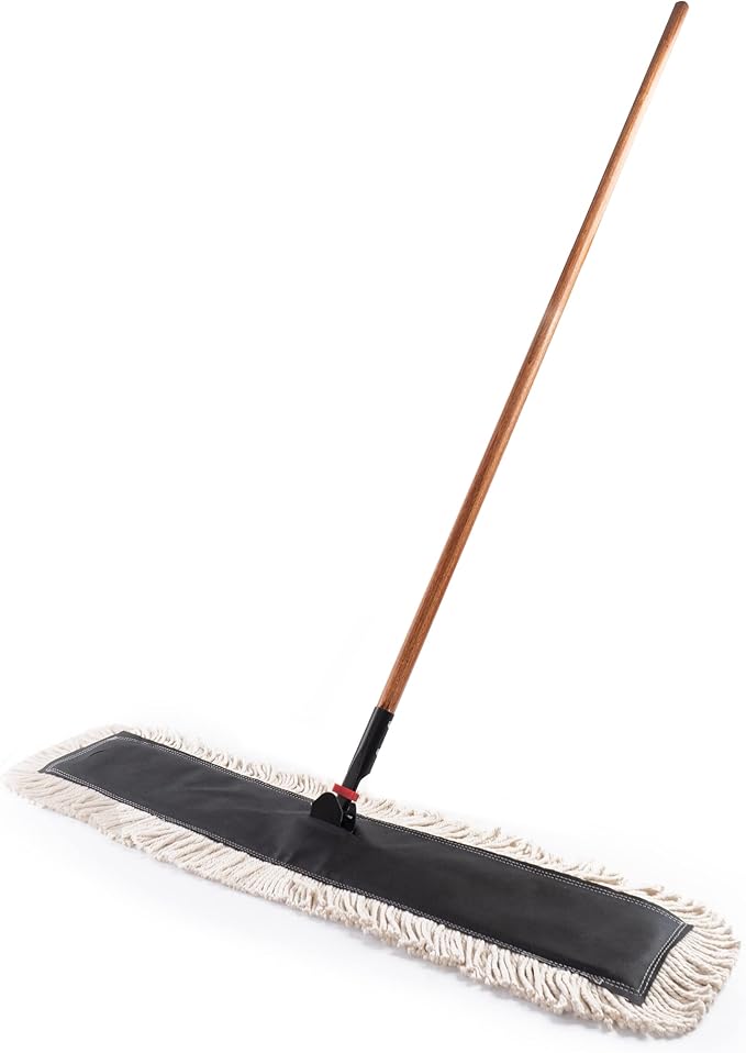 Matthew Cleaning 24'' High Strength Disposable Dust Mop Cotton Cut-end Yarn Mop Replacement Heads for Residential & Commercial Fit Standard Dust Mop Frames, Hardwood, Laminate, Concrete Floors 12Pack