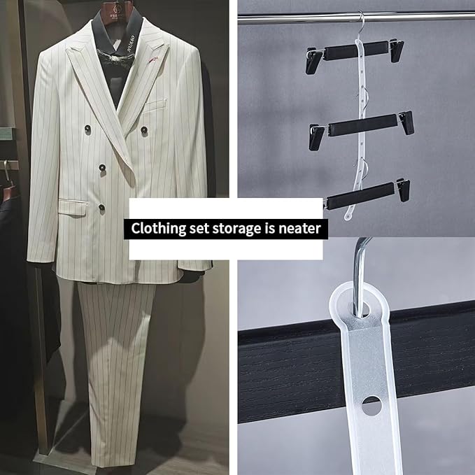 10 Pcs Clothes Hanger Chain Strips, Closet Organizers and Storage Space Saving Hangers, 14 Holes, for Clothes Closet, Clothing Store, College Dorm Room