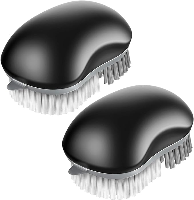 MR.SIGA Fruit and Vegetable Cleaning Brush with Non Slip Comfortable Grip, Pack of 2, Black