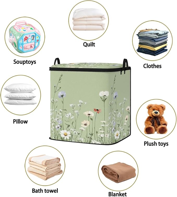 2pcs closet organizers and storage under bed,clothing blanket sweater sheet bedding comforter duvet quilt pillow toy storage bags with lids,dorm room essentials for containers 95L