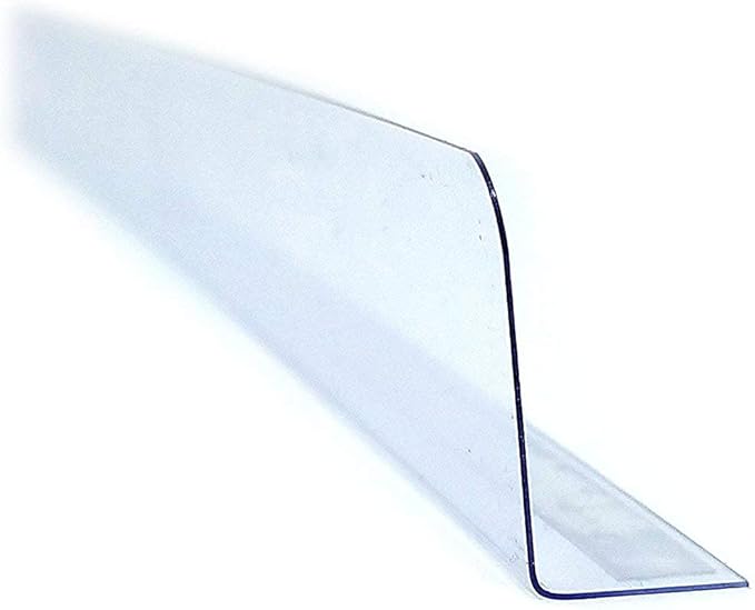 Stick On Gondola, Wood, Metal or Glass Shelf Dividers with Self Adhesive Tape, 1" H X 18" L, 12 Pack