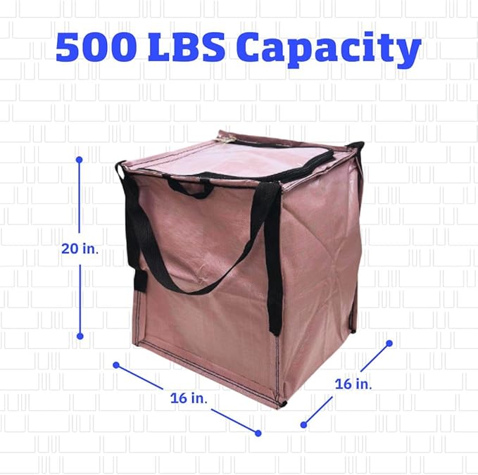 DURASACK Heavy Duty Storage Tote Bag with Zipper Top 22-Gallon Rugged Woven Polypropylene Moving Bag, Reusable Self-Standing Design, Holds up to 500 Pounds, Pack of 4, Mauve