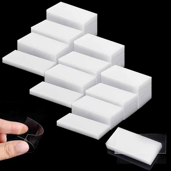 Chunful 1000 Pack Plastic Tags Shelf Label Holders Clear Plastic Label Price Tag Library Shelf Divider Markers for Storage Bin Classroom Office Book(2.5 x 1.25 Inch)