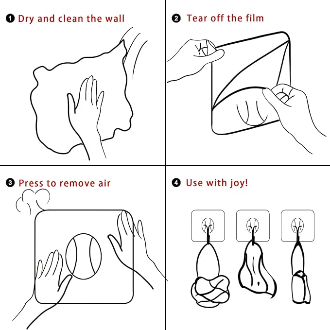 Heavy Duty Adhesive Wall Hooks - Strong & Transparent, Hold up to 22lb, Waterproof & Reusable, Ideal for Kitchen, Bathroom, and Office (20 Pack)