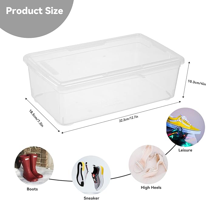novelinks 6 Quart Clear Plastic Storage Bins with Transparent Lids Stackable Box Craft Storage Organizing Container Sensory Bin,8 Pack