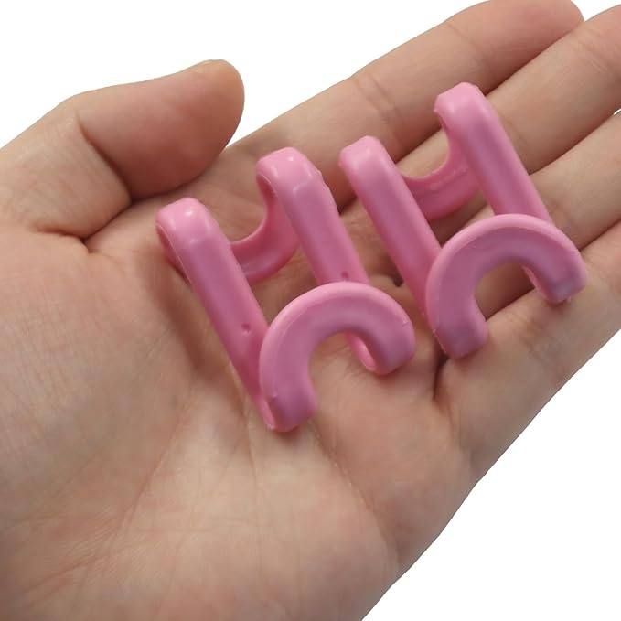 60 Pcs Pink Clothes Hanger Connector Hooks - Space Saving Plastic Hooks for Velvet, Heavy Duty Hangers, Organize Closet with Stackable Transparent Cascading Hooks(60 Pack)