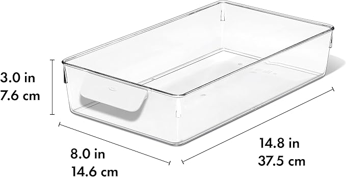OXO Good Grips Fridge Organization Bin 8 in x 14 in - for Cheese, Meat, Fish and More