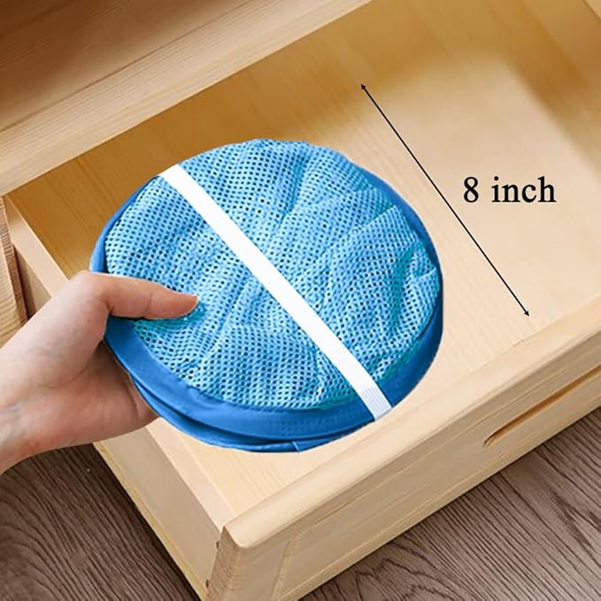 Mesh Pop Up Laundry Hamper, Collapsible Laundry Baskets, Foldable Dirty Clothes Hampers for Bathroom, College Dorm, Travel (Ash Blue)