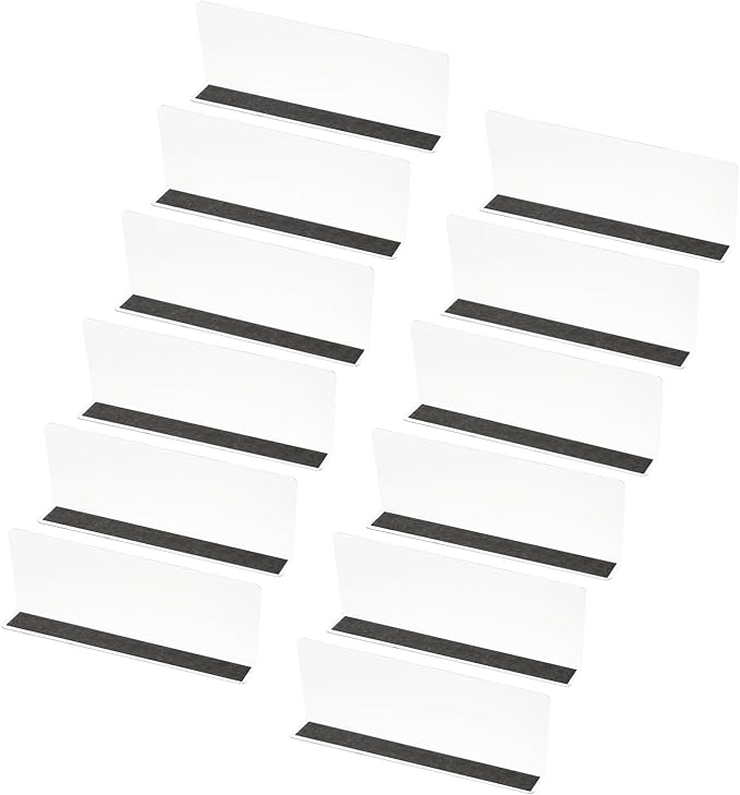 PATIKIL 6 Pack Shelf Dividers for Closet Organization, 11x1.57x3.9 Acrylic Magnetic Closets Separator Kitchen Cabinet Shelves Under Bed Blocker for Bedroom Kitchen Office, Clear