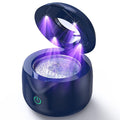 Ultrasonic Retainer Cleaner - UV Dental Cleaning Pod Night Guard Cleaner for Dentures, Aligner, Braces, Toothbrush Heads, Jewelry (Navy Blue)