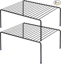 MEDIUM (13.1 x 10.2 INCH) CABINET STORAGE SHELF RACK, Cabinet and Fridge Shelf, Storage Rack Organizer for Cabinet, Bathroom Cupboard and Pantry (2, Black)