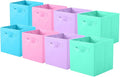 ShellKingdom Storage Bins, Foldable Fabric Storage Cubes And Cloth Organizer Drawer For Closet And Toys, 8 Pack (Pink+Lavender+Light Blue+Mint Green)