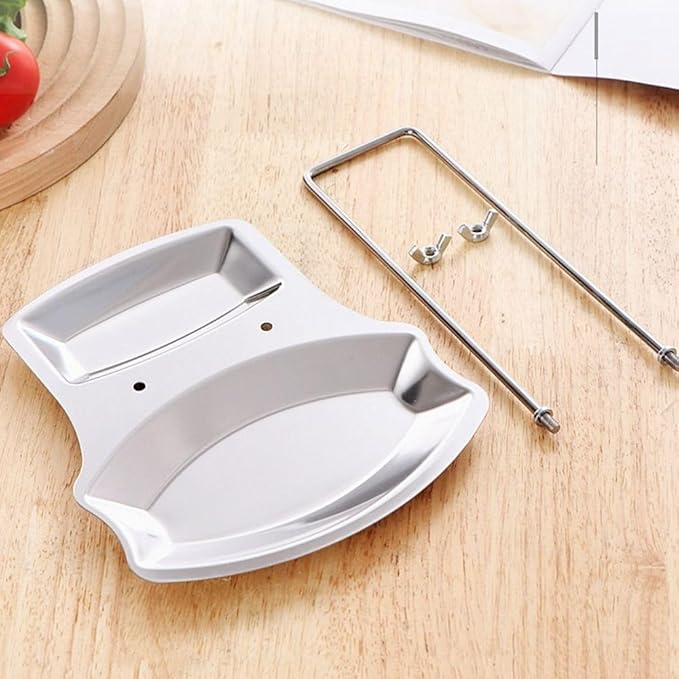 Stainless Steel Spoon Rest with Pan Lid Holder Stainless Steel Pan Lid Organizer Soup Spoon Rests Rack Kitchen Utensils Holders(Gold)