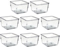 Acrimet Drawer Organizer Modular, Box Tray Storage Bins for Office, Home, Makeup, Kitchen, Junk Drawer (8 Pieces) (Clear Crystal Plastic)