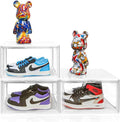 EDS FAM 1 Pack Plastic Shoe Storage Box with Magnetic Acrylic Door Size 12.5, Transparent Sneaker Boxes Shoe Display Case Shoe Rack Substitute Closet Organizers Storage Bins, Easy Assembly