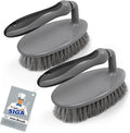 MR.SIGA Heavy Duty Scrub Brush with Comfortable Grip, Cleaning Brush for Bathroom, Shower, Sink, Floor, 2-Pack