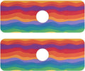Wavy Rainbow Color Stripes Kitchen Sink Splash Guard Sink Faucet Mat Faucet Handle Drip Catcher Drain Mats for Kitchen Bathroom Countertop Absorbent Dish Drying Pad 2Pack 14.7x5.4IN