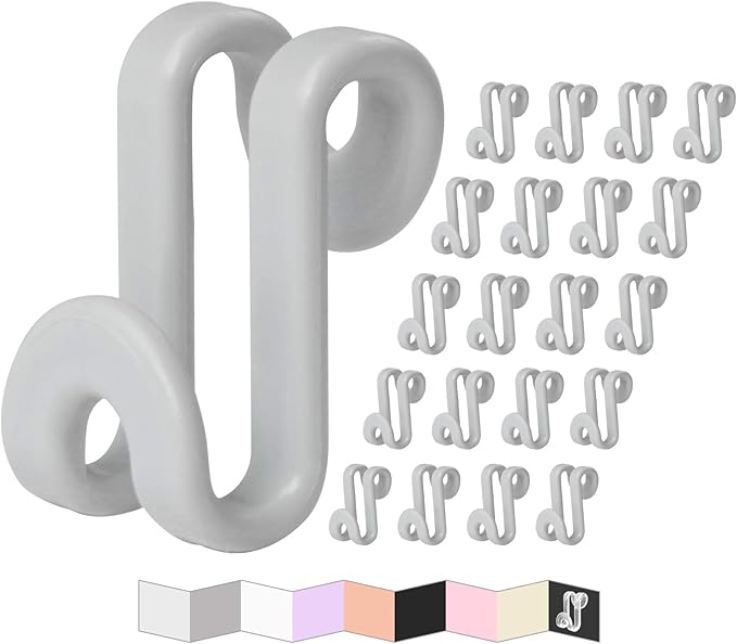 Clothes Hanger Connector Hooks, Outfit Hanger Extender Clips, Hangers Accessory, Not Suitable for Wooden Hangers, Heavy Duty Space Saving for Closet 60 Pcs (Grey)