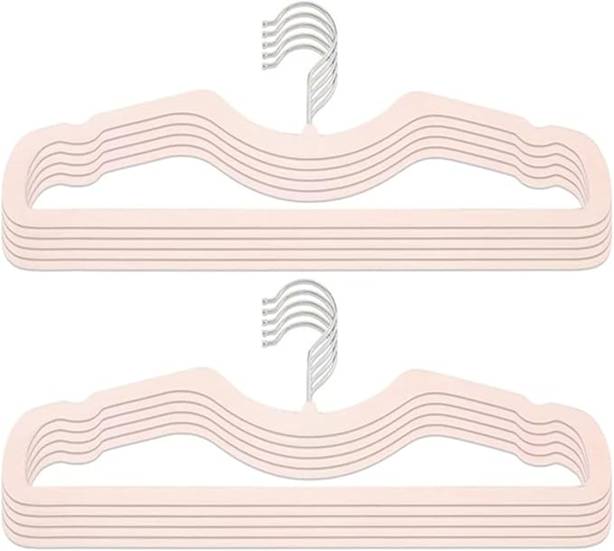 Velvet Hangers 50 Pack, Ultra Slim & Short Neck Hanger, 360 Swivel Hook, Space Saving Durable Non-Slip Felt Hangers,Pink b