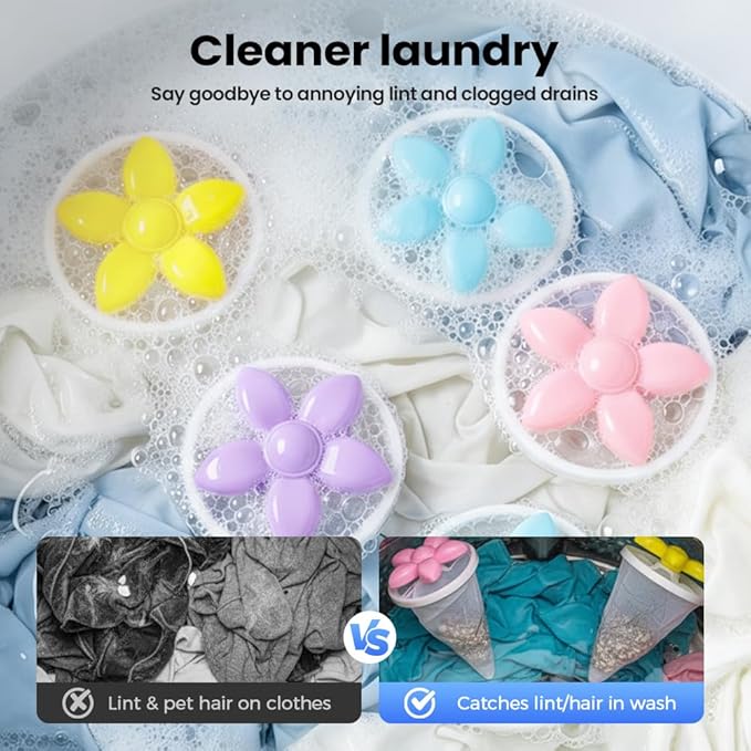 3PCS Floating Hair Filtering Mesh Removal, 2026 New Pet Hair Remover for Laundry, Reusable Lint Catcher for Washing Machine Wool Device, Washing Machine Hair Filter Cleaning Mesh Bag (9 PCS)