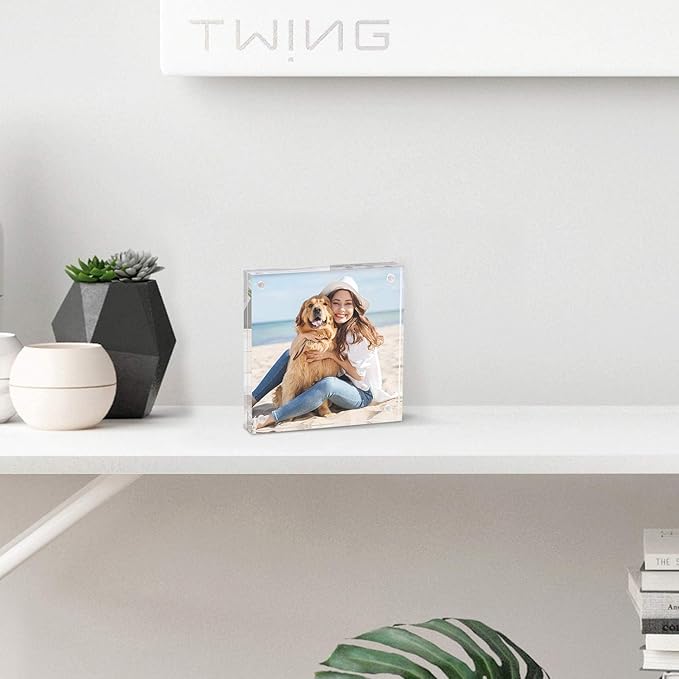 TWING 5x7 Acrylic Frame,75 Cases (20 Pack/Case) Pallet Package for Small Business,12+12MM Thicker Double Sided Acrylic Frame,Freestanding Clear Picture Frame for Desktop Display