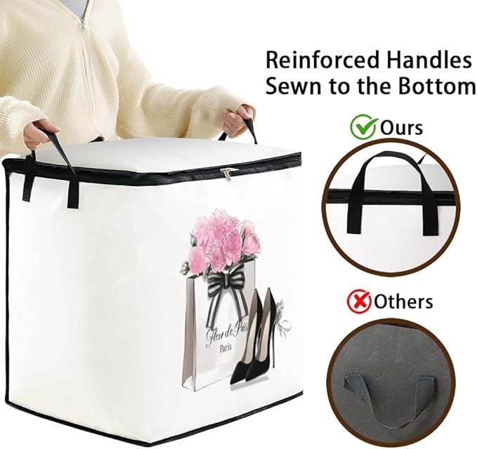 2pcs closet organizers and storage under bed,clothing blanket sweater sheet bedding comforter duvet quilt pillow toy storage bags with lids,dorm room essentials for containers 95L