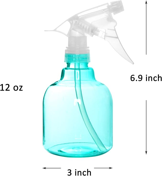 Youngever 6 Pack Empty Plastic Spray Bottles, 6 Assorted Colors (12 Ounce)