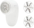 Amazon Basics Battery Operated Fabric Shaver for Lint and Fuzz Removal, Includes 2 Spare Blades, White