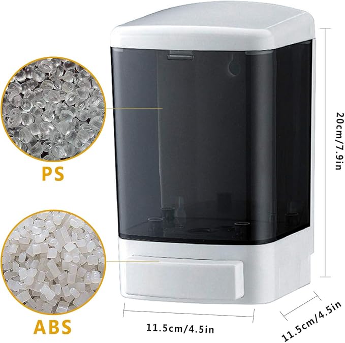 Manual Soap Dispenser 33.8oz / 1000ml Kitchen Bathroom Wall Mounted Commercial Soap Dispenser for Liquid Containers Shampoo Gel Chamber Hotel Restaurant