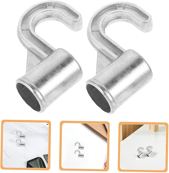 2pcs Heavy Duty Closet Rod Support Bracket Hooks for Wardrobe Organization Space Saving Hanger Connectors for Bathroom and Bedroom Easy Installation Design