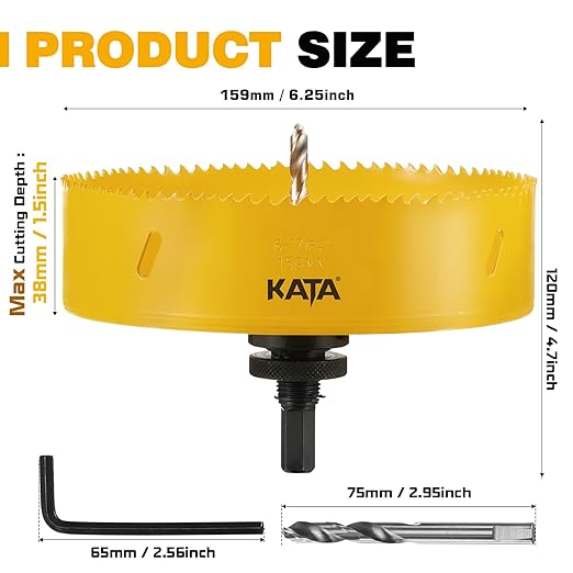 KATA 6-1/4 Hole Saw for Recessed-Lights: Installing 6 Inch LED Recessed Ceiling Light Can Lighting on Drywall - 6.25 Inch Hole Saw with Silicone Dust Bowl - Hole Cutter with Dust Catcher