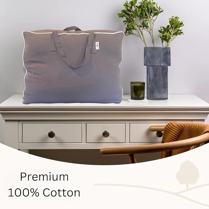 Blanket and Comforter Storage Bag with Handles for Comforters, Blankets, Linens and Garments | Underbed/Wardrobe Breathable Closet Organizer Bag (Large (21"X15"X10"), Gray)